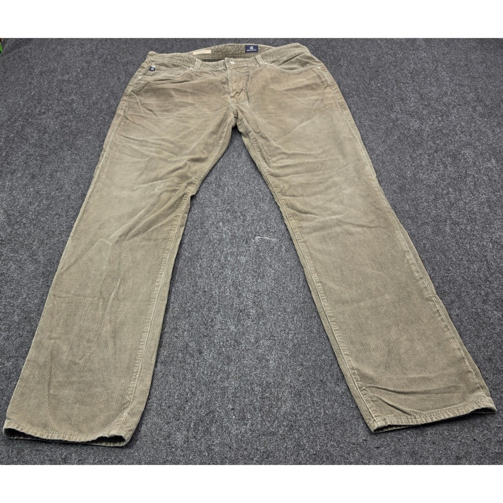 AG Adriano Goldschmied The Graduate Pants Mens 36 Gray Tailored Leg Corduroy